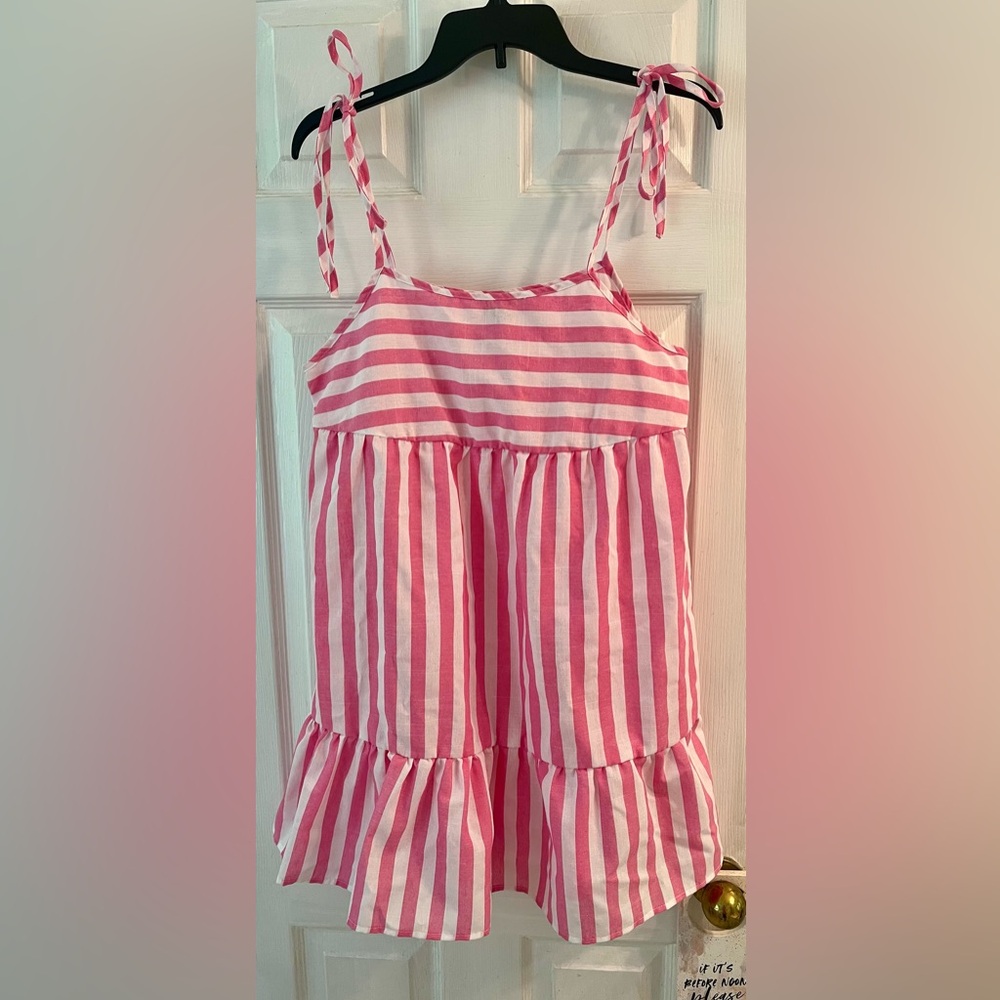 Pink and White Striped Sundress